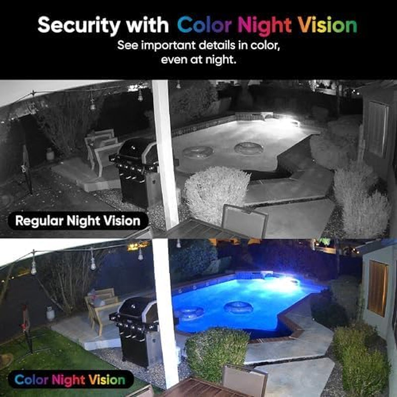 Cam V4, 2.5K HD Wifi Smart Home Security Camera, Indoor/Outdoor, Pet/Baby Monitor, Motion Activated Spotlight/Siren, Color Night Vision, 2-Way Audio, Compatible with Alexa & Google, Wired, Black