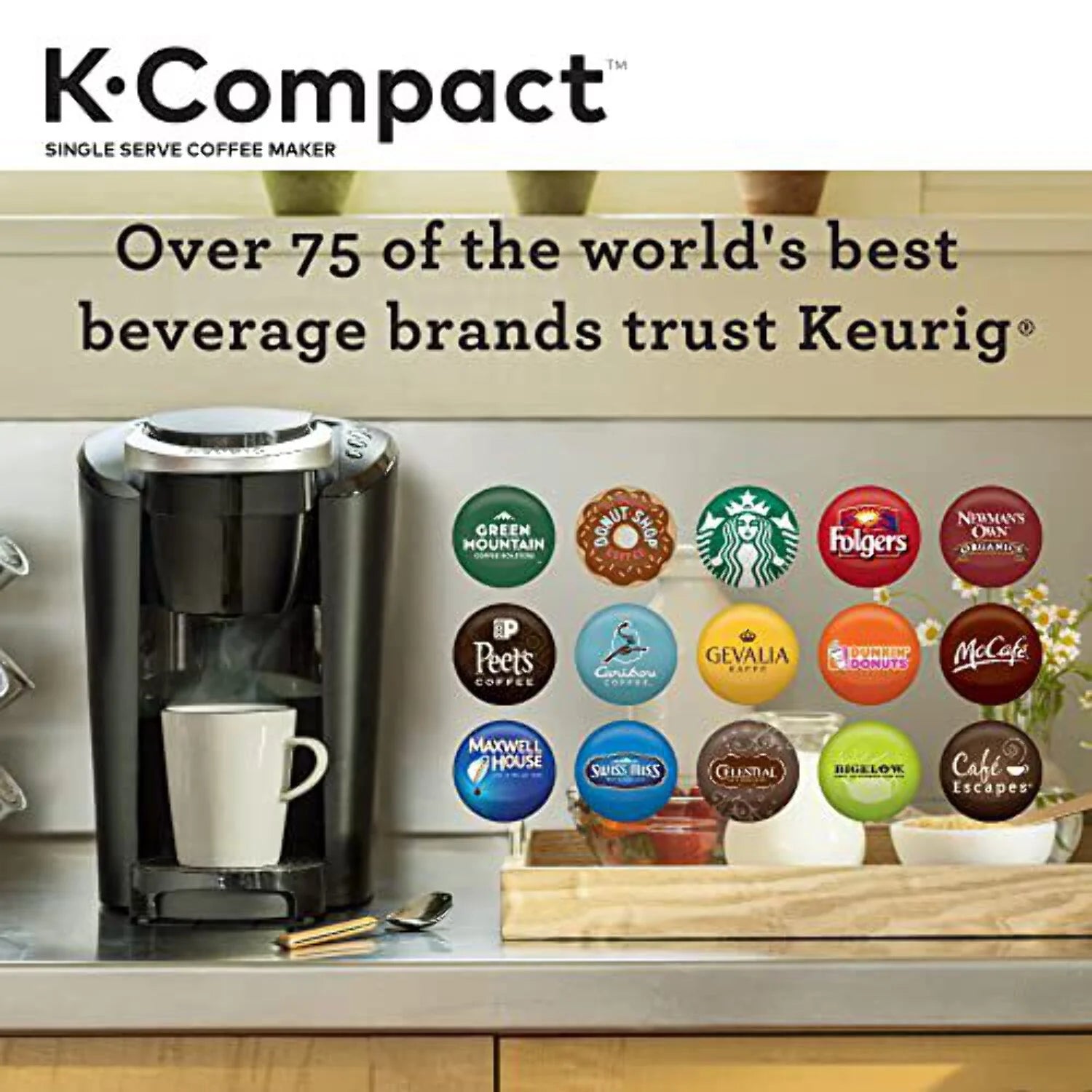 K-Compact Single-Serve K-Cup Pod Coffee Maker, Black