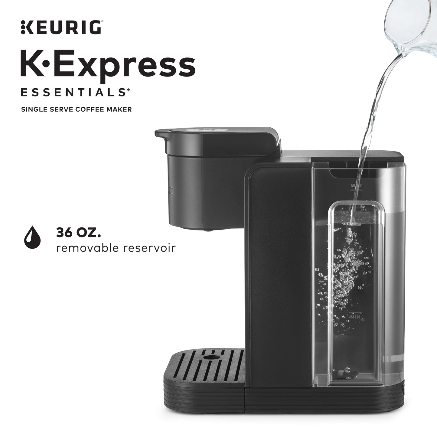 K-Express Essentials Single Serve K-Cup Pod Coffee Maker, Black