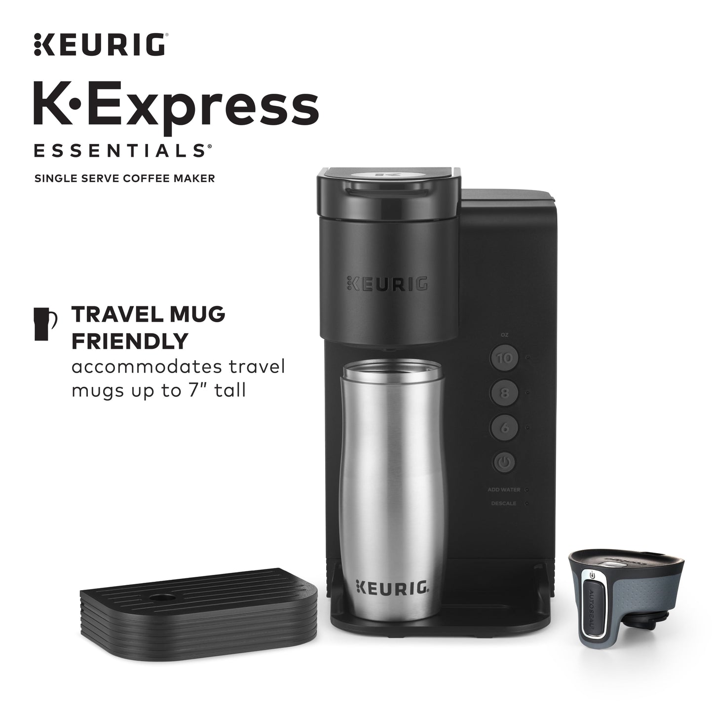 K-Express Essentials Single Serve K-Cup Pod Coffee Maker, Black