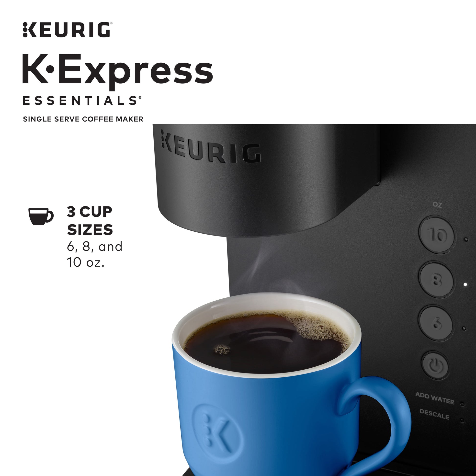 K-Express Essentials Single Serve K-Cup Pod Coffee Maker, Black