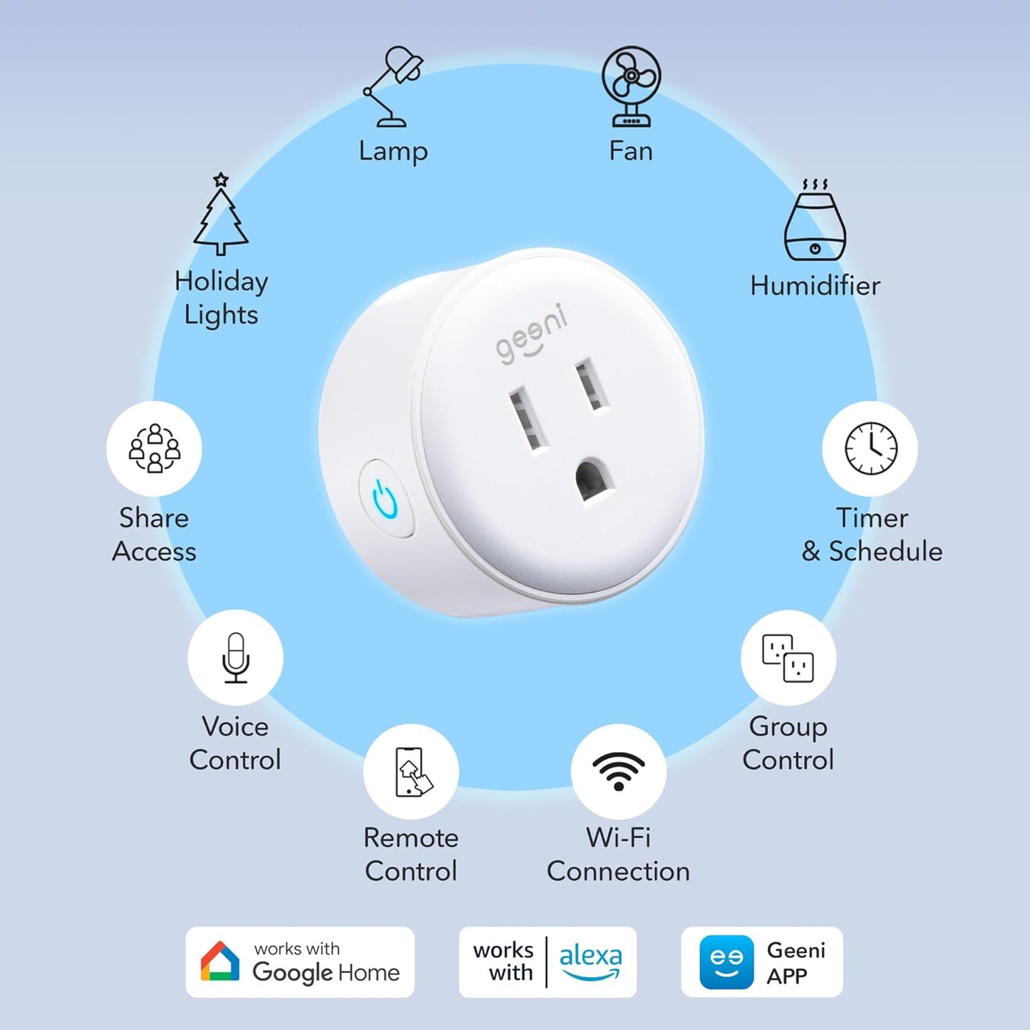 DOT Smart Wi-Fi Outlet Plug, White, (1 Pack) – No Hub Required – Works with Amazon Alexa and Google Assistant, Requires 2.4 Ghz Wi-Fi