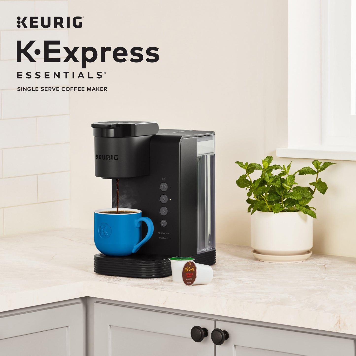 K-Express Essentials Single Serve K-Cup Pod Coffee Maker, Black