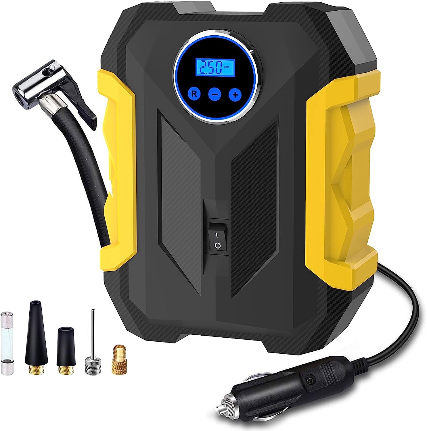 Digital Air Compressor for Car Auto Pump Portable Tire Inflator with LED Light DC 12V