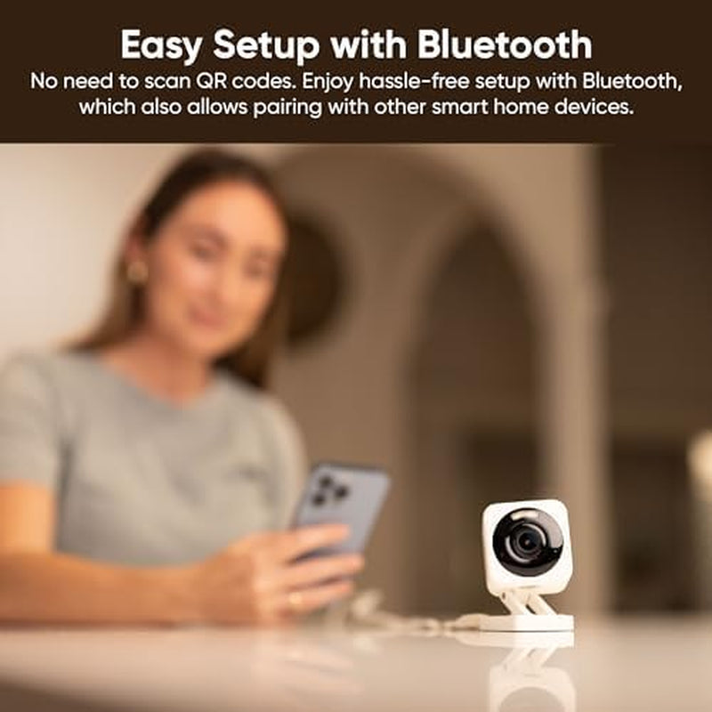 Cam V4, 2.5K HD Wifi Smart Home Security Camera, Indoor/Outdoor, Pet/Baby Monitor, Motion Activated Spotlight/Siren, Color Night Vision, 2-Way Audio, Compatible with Alexa & Google, Wired, Black