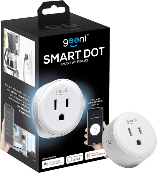 DOT Smart Wi-Fi Outlet Plug, White, (1 Pack) – No Hub Required – Works with Amazon Alexa and Google Assistant, Requires 2.4 Ghz Wi-Fi