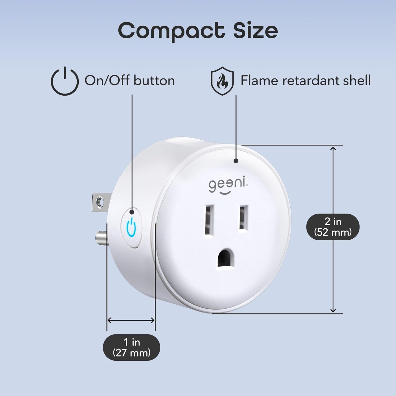 DOT Smart Wi-Fi Outlet Plug, White, (1 Pack) – No Hub Required – Works with Amazon Alexa and Google Assistant, Requires 2.4 Ghz Wi-Fi